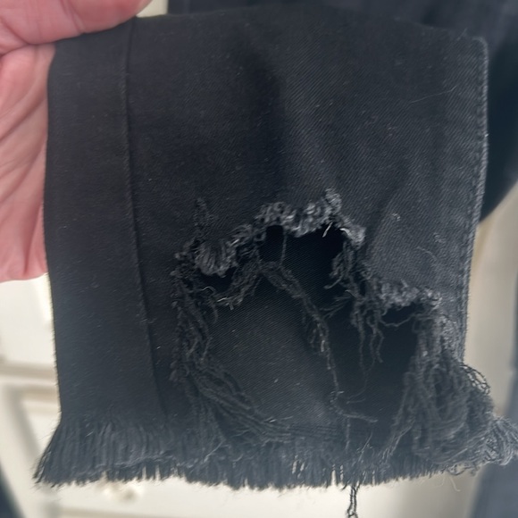 JUST BLACK DENIM SKINNY DISTRESSED HEM JEANS - Picture 3 of 5
